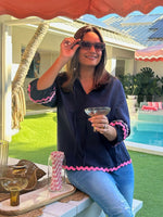 Ric Rac Top - Navy
