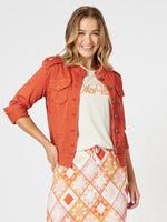 Military Denim Jacket - Maple