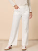 Carpenter Stretch Wide Leg Pull On Denim Jean - Ivory