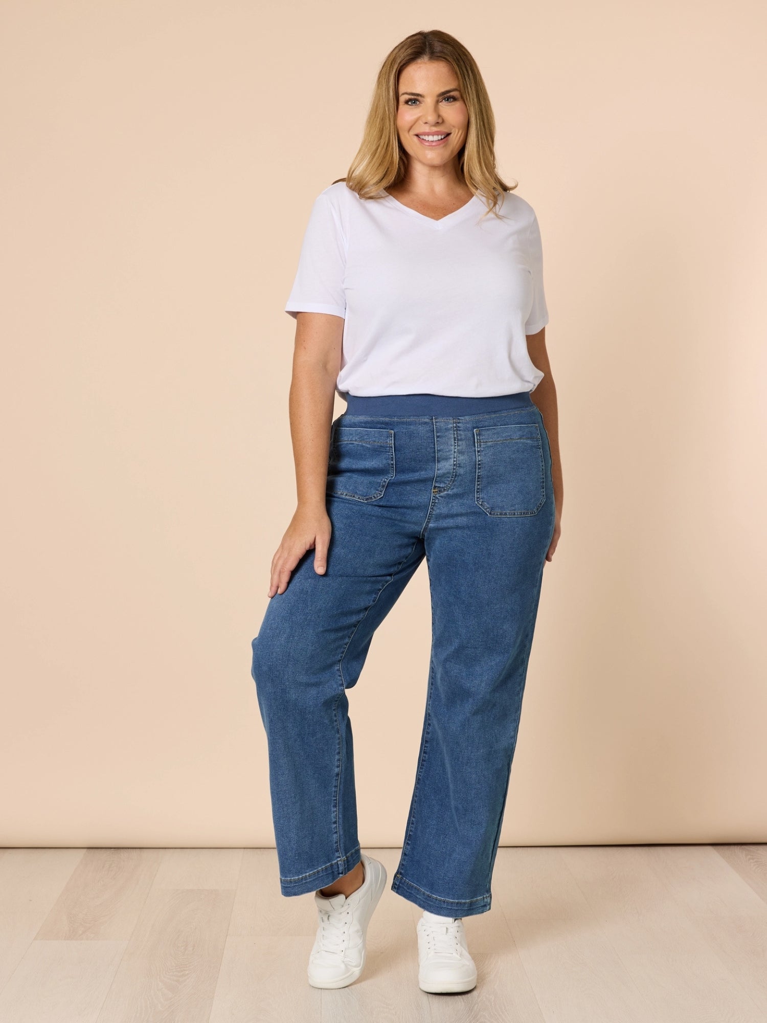 Carpenter Stretch Wide Leg Jean - Washed Denim – Threadz
