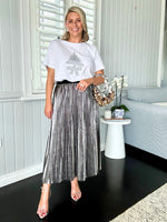 Christmas Silver Sequin Tee - White