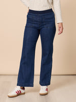 Carpenter Wide Leg Pull on Jean - Dark Denim