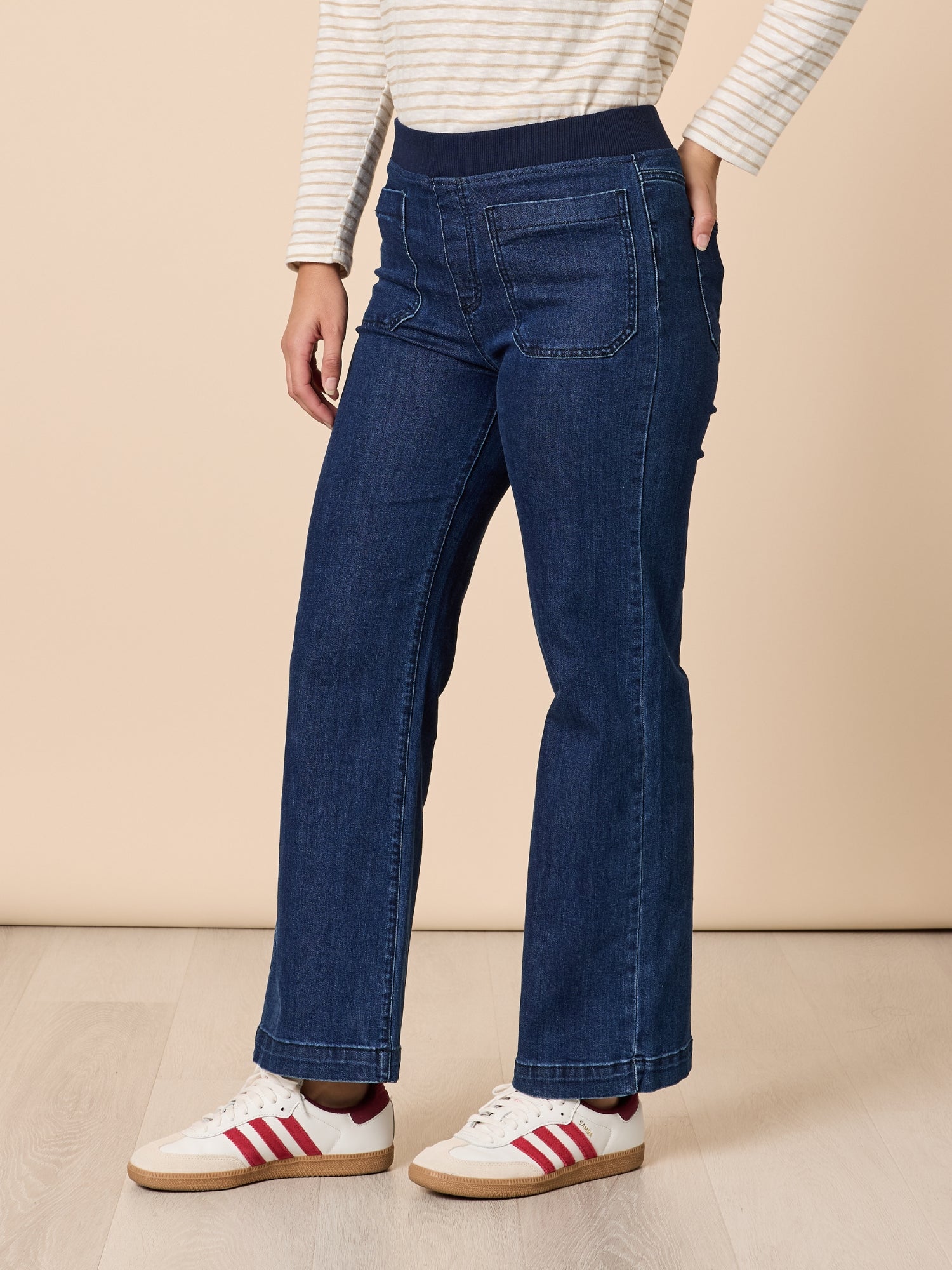 Carpenter Wide Leg Pull on Jean - Dark Denim – Threadz