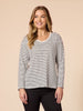 City Stripe Long Sleeve Tee - Black Ivory