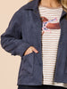 Downtown Faux Suede Jacket - Indigo