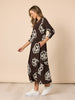 Florentine Floral Print Dress - Coffee Ivory