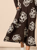 Florentine Floral Print Dress - Coffee Ivory