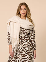 Cosy Fringe Scarf - Chalk