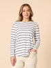 Nicolette Stripe Tee - White Navy