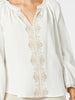 Cross Stitch Embroidered Top - White / Natural