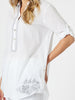 Bella Embroidered Blouse - White / Blue