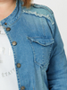 Military Style Denim Jacket - Denim