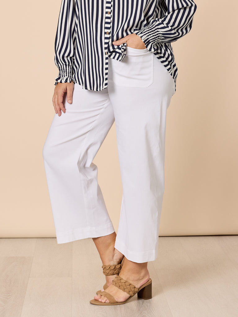 Marine Wide Leg Pant - White threadz