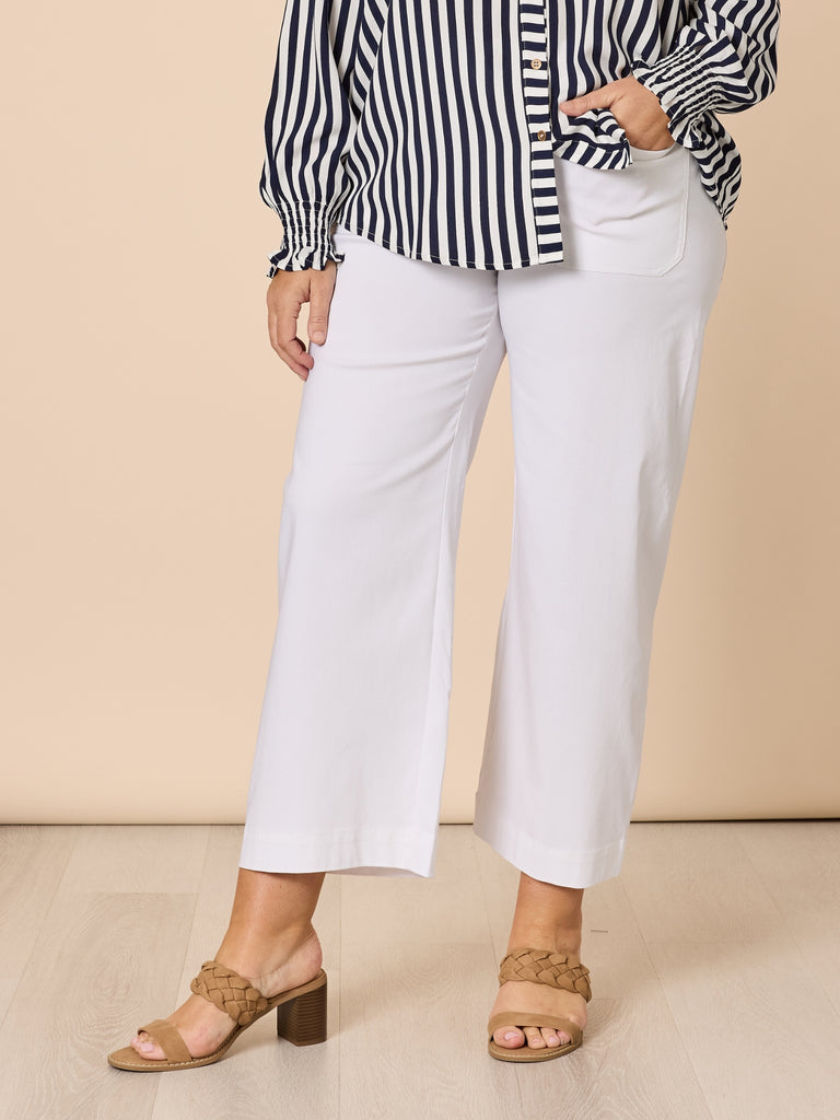 Marine Wide Leg Pant - White threadz