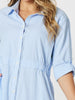Skyler Stripe Shirt Dress - Blue/White rc&co threADZ