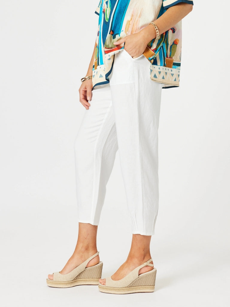 Lino Tapered Pant - White THREADZ GORDON SMITH