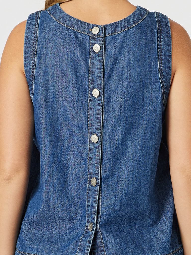 Threadz Charli Denim Top - Denim
