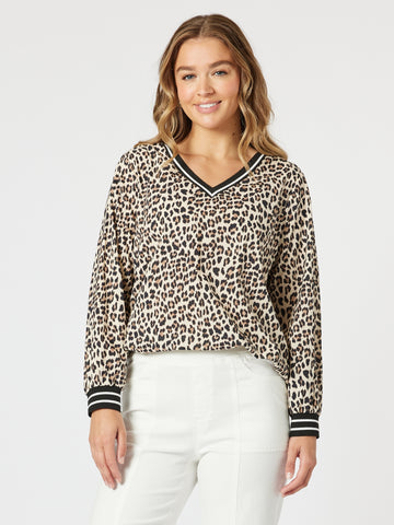 Threadz Le Marais V Neck Top - Animal
