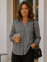 Amour Stripe Shirt - Black/White