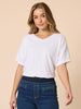 Bella V Neck Tee - White