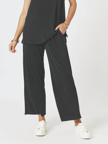 Travel Jersey Wide Leg Pant - Black threadz