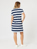 Heart Stripe Print Dress - Orange threadz