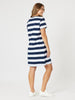 Heart Stripe Print Dress - Orange threadz