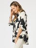 Barcelona Floral Print Shirt - Black/Natural