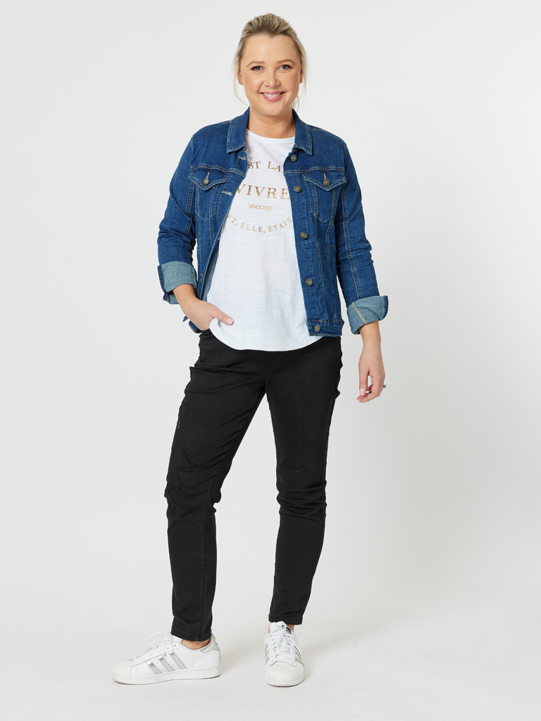 Threadz Chicago Slim Leg Pull On Jean 47450 | Black