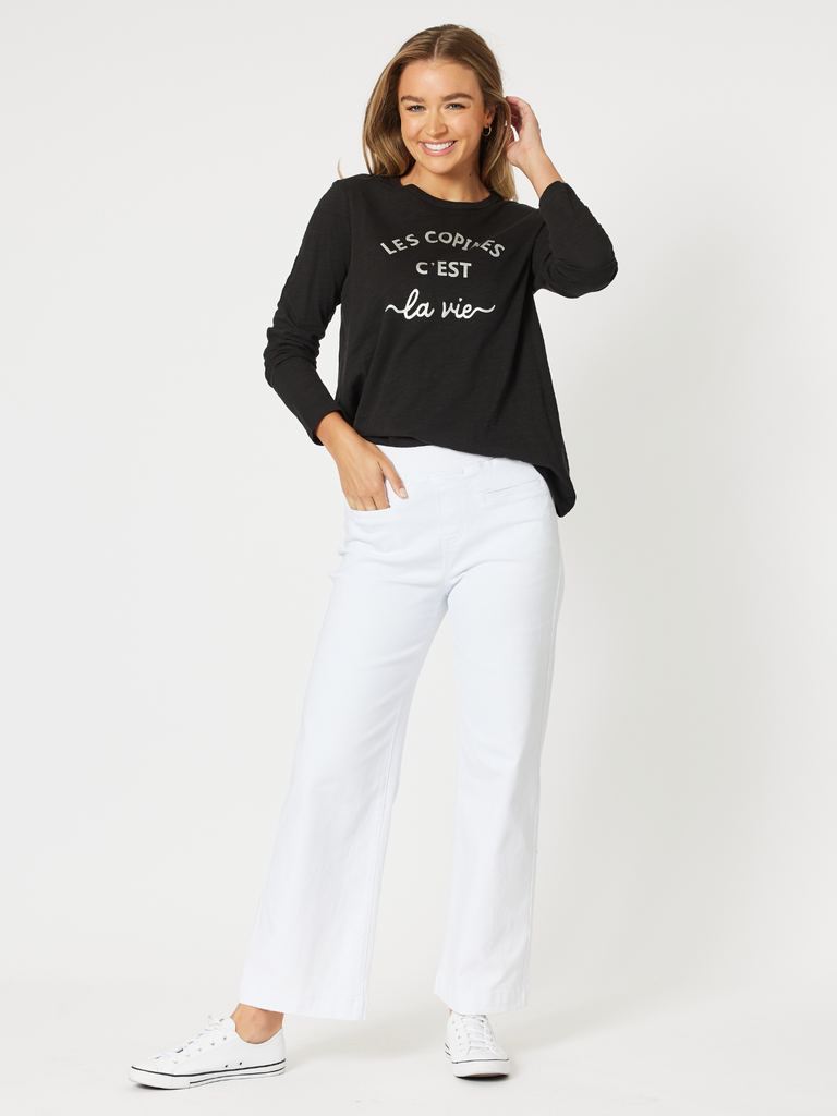 DAZE-MADISON MID RISE WIDE LEG JEAN