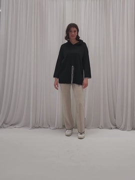 Cosy Split Hem Pant - Natural