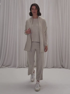 Ribbed Lounge Cardigan - Natural