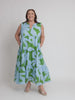 Sienna Floral Midi Dress - Blue Green
