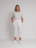Santorini Cotton Capri Pant - White