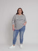 Riviera Long Sleeve Stripe Print Top - Navy/White