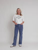 Carpenter Stretch Wide Leg Pull On Jean - Washed Denim