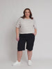 Santorini Cotton Pull On Shorts - Navy