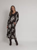Florentine Floral Print Dress - Coffee Ivory