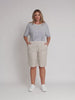 Santorini Cotton Pull On Shorts - Stone