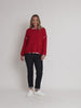 Rouge Contrast Stitch Knit - Red