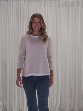 Alice 2 in 1 Knit Top - Stone