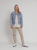 Collarless Denim Jacket - Denim