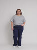 Carpenter Stretch Wide Leg Pull On Jean - Dark Denim