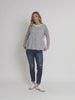 The Duo Stripe Print 2 in 1 Top - Navy/ Ivory