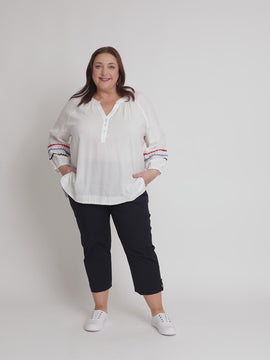 Ric Rac Tunic - White / Blue