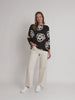 Florentine Floral Print Top - Coffee Ivory