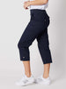 Santorini Cropped Cotton Pant - Navy
