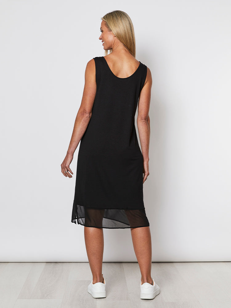 Reversible Georgette Hem Dress - Black