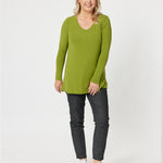 Keely Long Sleeve Top - Chartreuse
