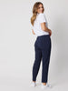 Zara Stretch Cropped Pull On Pant - Navy